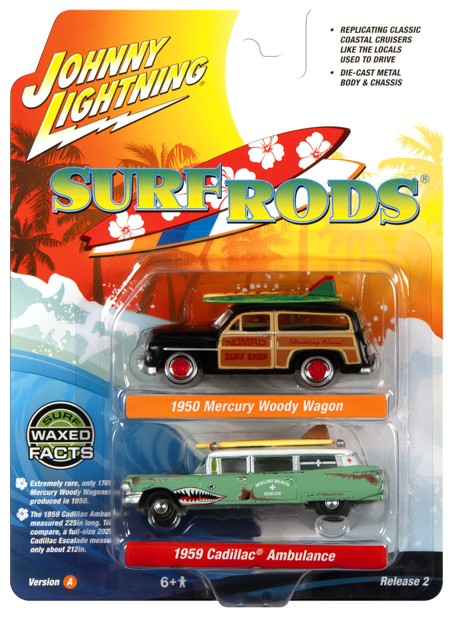 Johnny Lightning 2023 Release 2 Surf Rods Version A (2-Pack) 1:64 Scale  Diecast