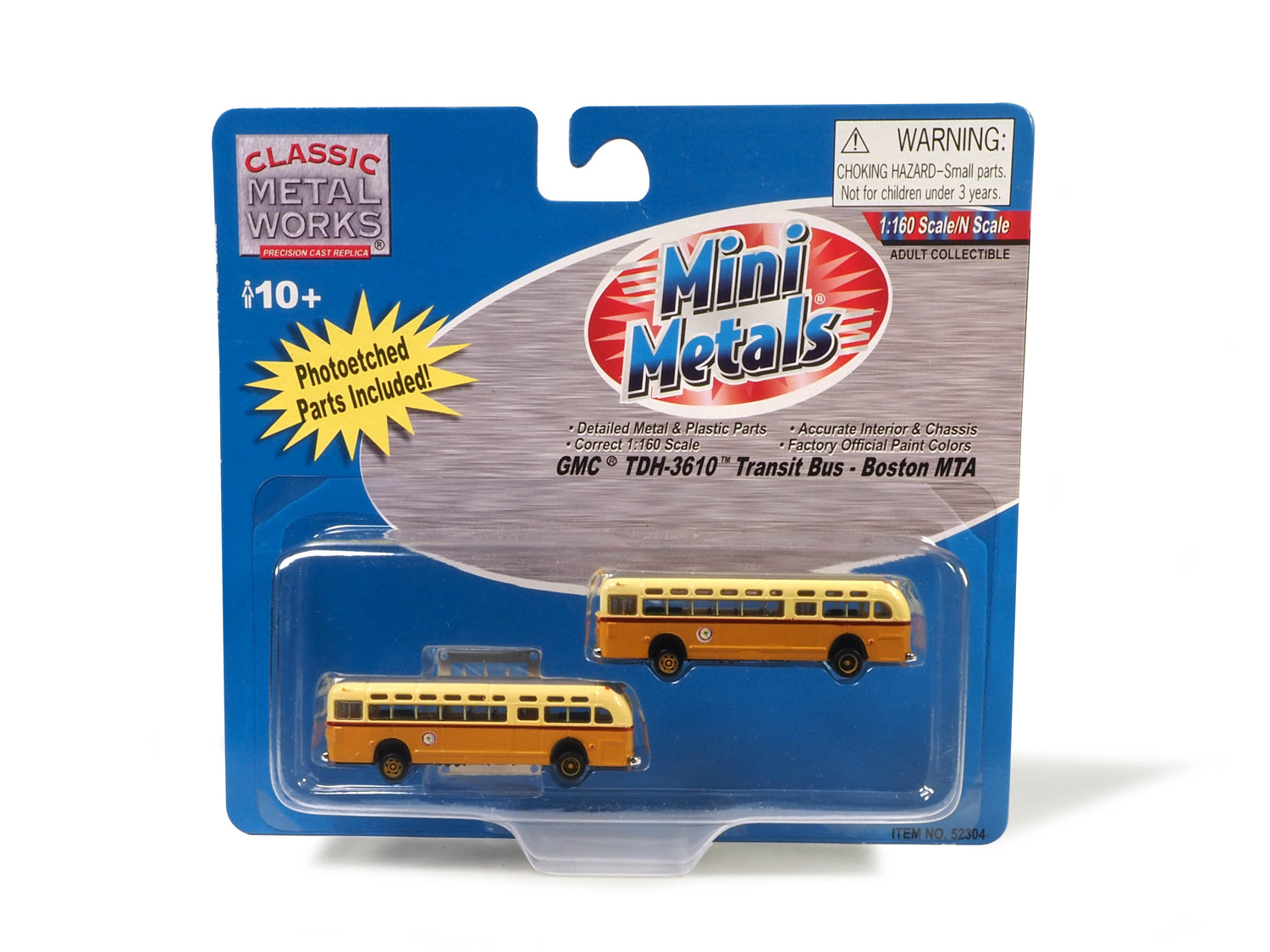 Classic Metal Works GMC TDH-3610 Transit Bus National City Lines (Boston MTA) (2-Pack) 1:160 N Scale