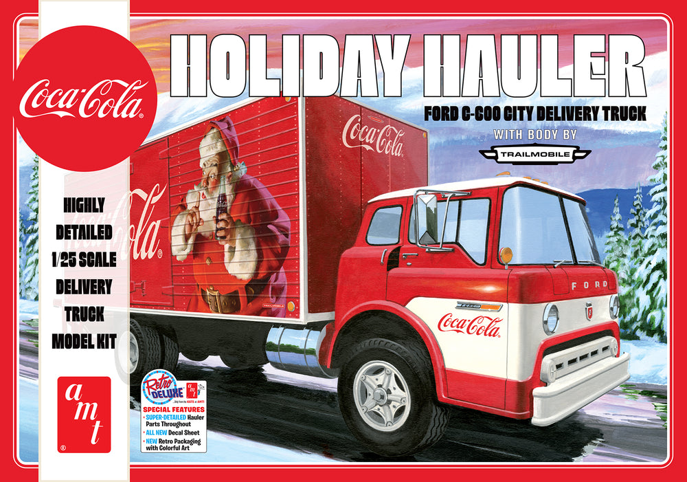 "PRE-ORDER" AMT Ford C-600 City Holiday Delivery Truck Coca-Cola 1:25 Scale Model Kit (DUE LATE OCTOBER 2024)