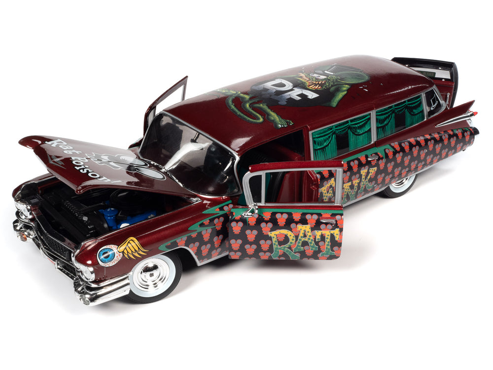 Auto World 1959 Cadillac Eldorado Hearse Rat Fink 1:18 Scale Diecast