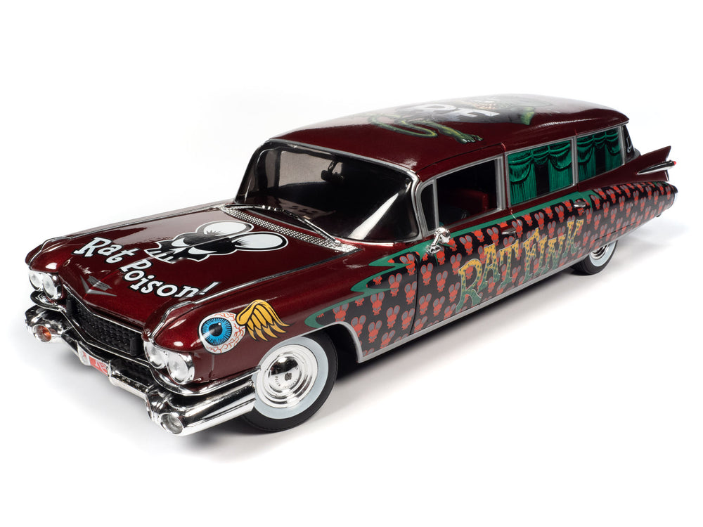 Auto World 1959 Cadillac Eldorado Hearse Rat Fink 1:18 Scale Diecast