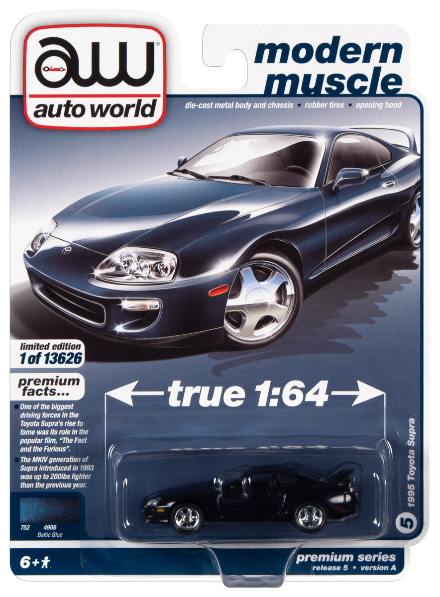 Auto World 1995 Toyota Supra (Baltic Blue Poly) 1:64 Diecast