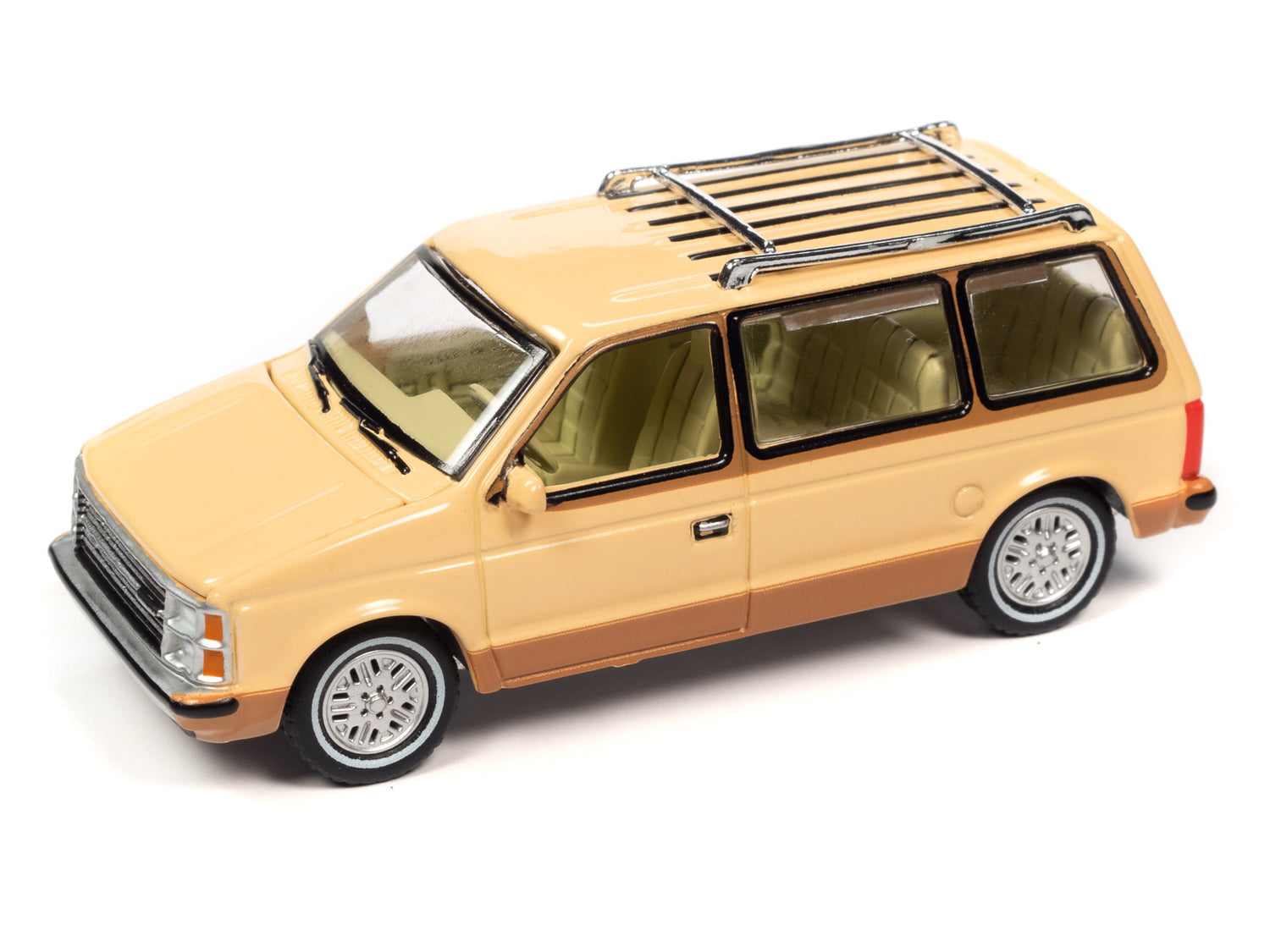 Auto World 1985 Plymouth Voyager (Cream with Tan Lower Sides) 1:64 Diecast