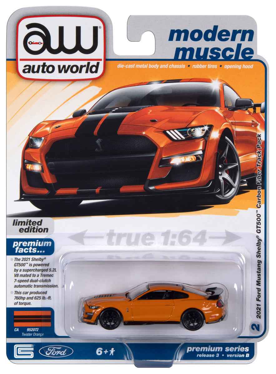 Auto World 2021 Ford Mustang Shelby GT500 Carbon Edition Track (Twiste ...