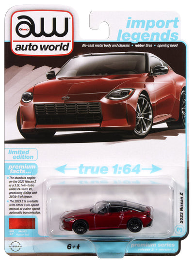 Auto World 2023 Nissan Z (Passion Red Tri-Coat w/Black Roof) 1:64 Diecast