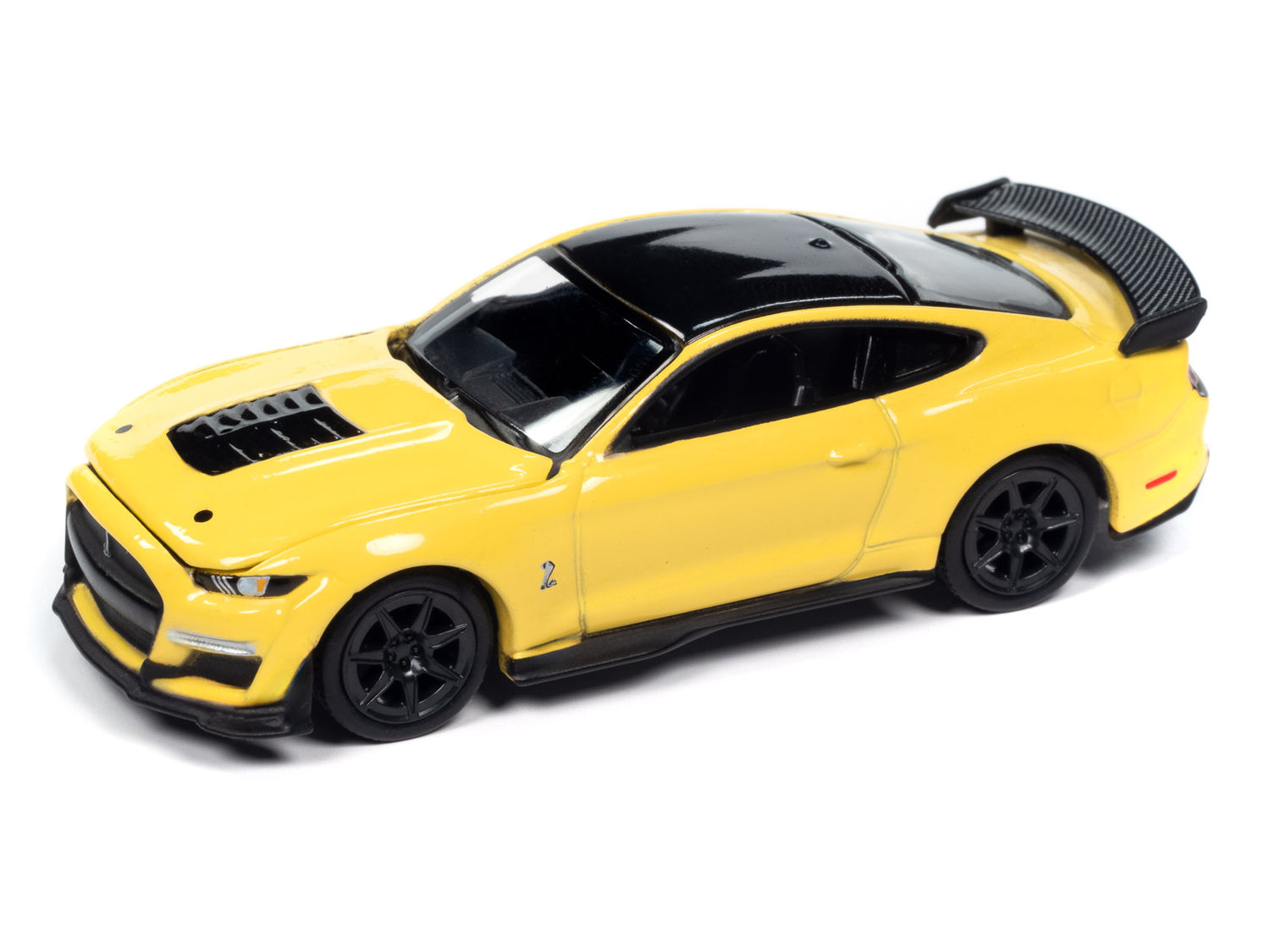 Auto World 2021 Ford Mustang Shelby GT500 Carbon Fiber Track Pack (Grabber Yellow w/Black Roof) 1:64 Diecast