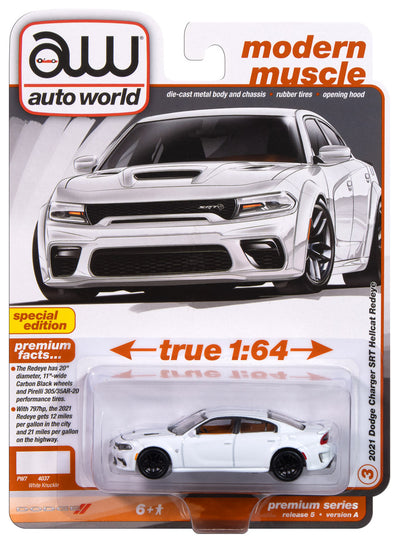 "PRE-ORDER" Auto World 2021 Dodge Charger SRT Hellcat Redeye (White Knuckle) 1:64 Diecast (DUE OCTOBER 2024)