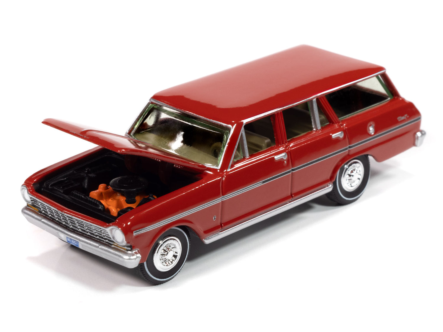 Auto World 1965 Chevrolet Nova II Wagon (Rally Red) 1:64 Diecast