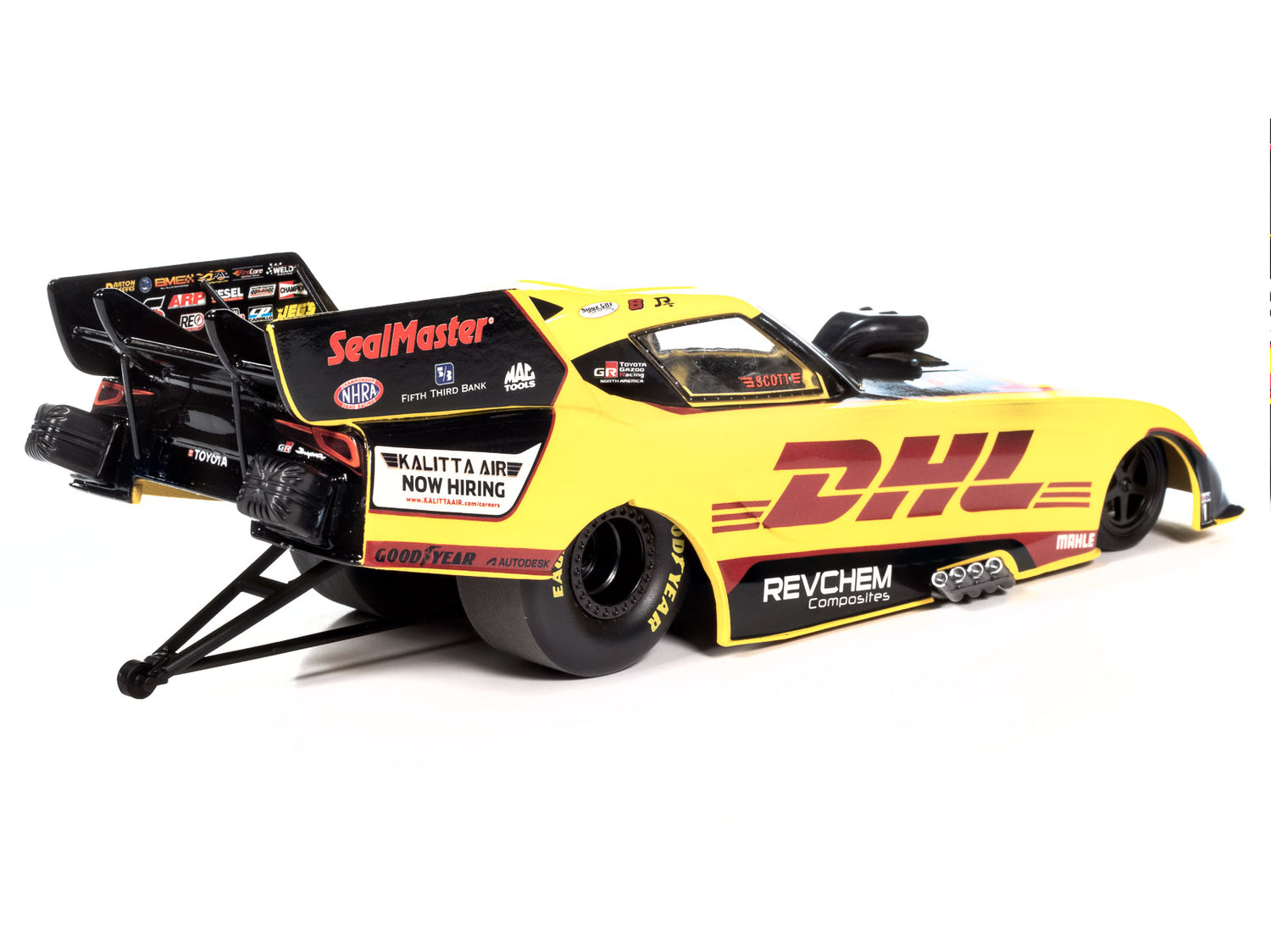 "PRE-ORDER" Auto World 2023 JR Todd DHL Funny Car Toyota Supra 1:24 Scale Diecast (DUE JANUARY 2025)