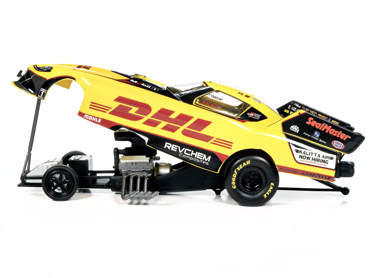 "PRE-ORDER" Auto World 2023 JR Todd DHL Funny Car Toyota Supra 1:24 Scale Diecast (DUE JANUARY 2025)