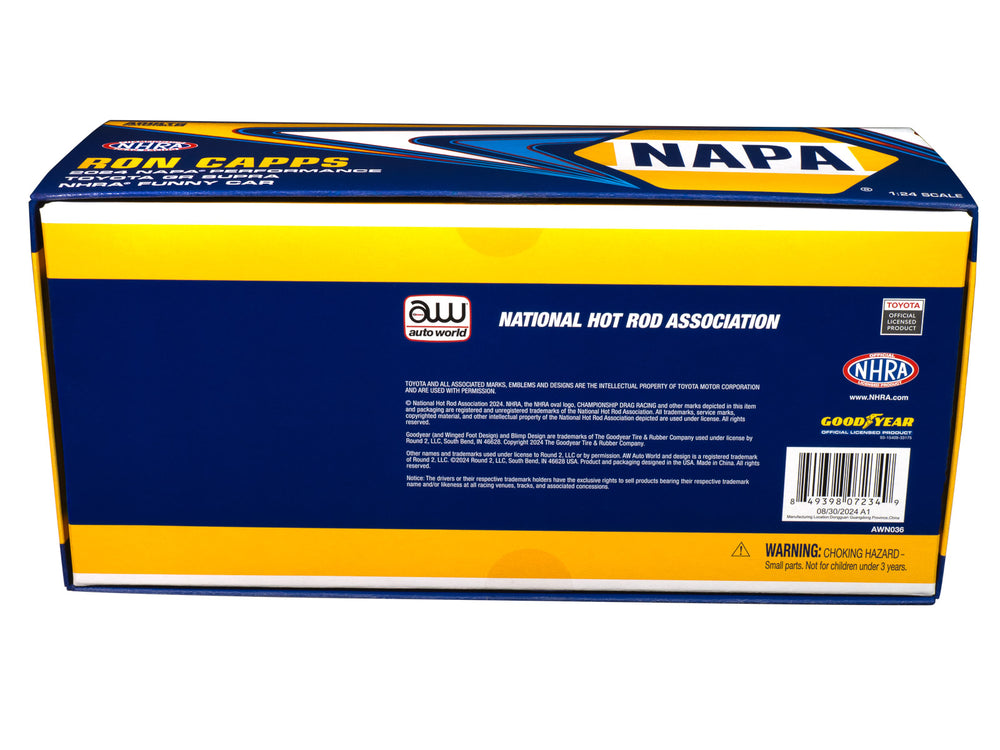 Auto World NHRA 2024 Ron Capps NAPA Funny Car Toyota Supra 1:24 Scale Diecast