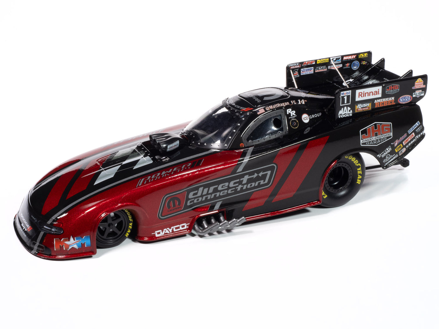 "PRE-ORDER" Auto World 2024 Matt Hagan Direct Connection Funny Car 1:24 Scale Diecast (DUE DECEMBER 2024)