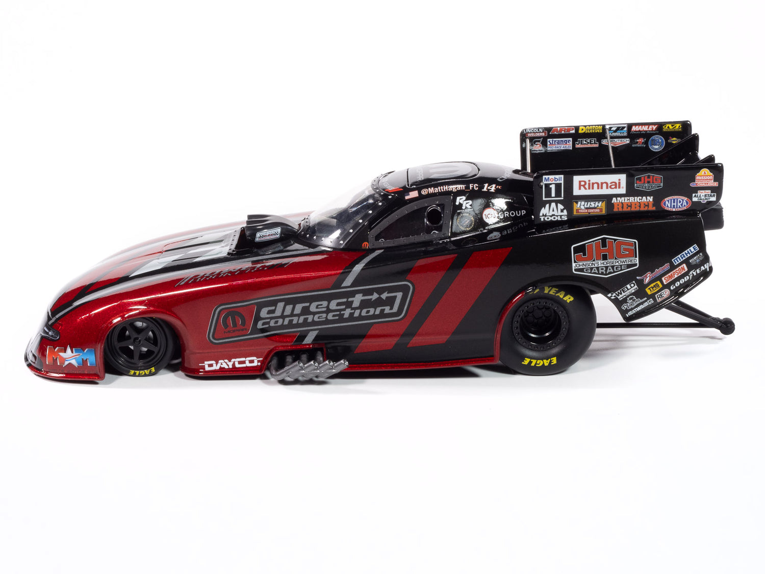 "PRE-ORDER" Auto World 2024 Matt Hagan Direct Connection Funny Car 1:24 Scale Diecast (DUE DECEMBER 2024)