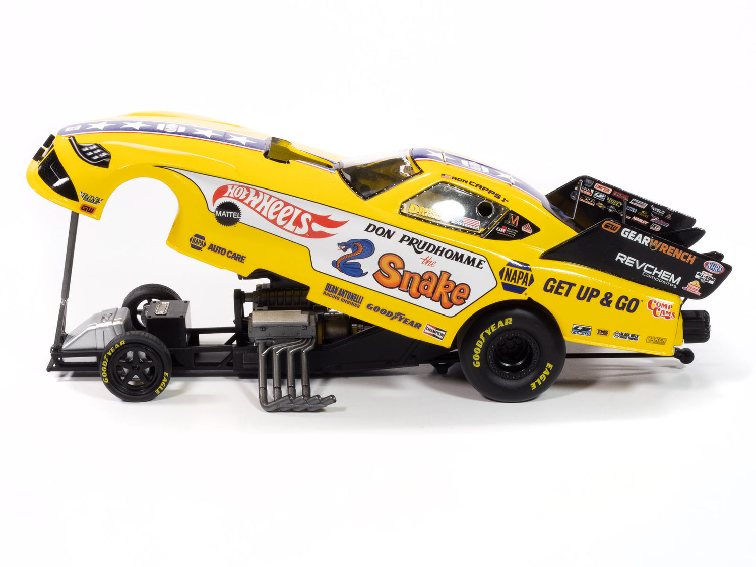 "PRE-ORDER" Auto World 2023 Ron Capps Napa Hot /Wheels/Snake Funny Car Toyota Supra 1:24 Scale Diecast (DUE JANUARY 2025)