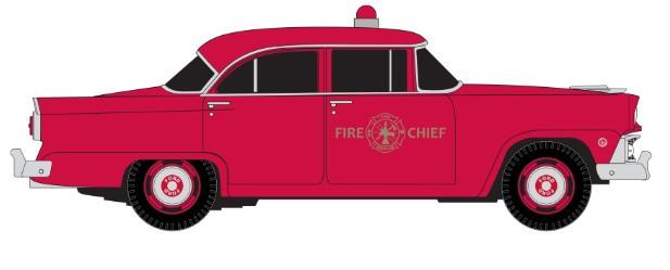 Classic Metal Works 1955 Ford Mainline Sedan Fire Chief 1:87 HO Scale