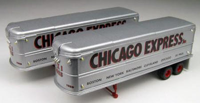 Classic Metal Works 32' AeroVan Trailer Set Chicago Express (2-Pack) 1:87 HO Scale