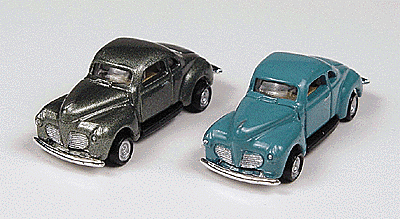 Classic Metal Works 1941 Plymouth Coupe Blue/Gray (2-Pack) 1:160 N Scale