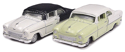 Classic Metal Works 1955 Chevy Belair Hardtop Harvest Gold/cream & India Ivory/Dark Gray Metallic (2-Pack) 1:160 N Scale