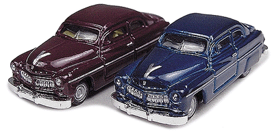 Classic Metal Works 1949 Mercury 2-Door Hardtop Maroon/Blue (2-Pack) 1:160 N Scale