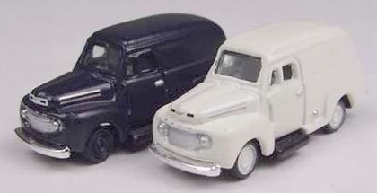 Classic Metal Works 1948 Ford Panel Van Black/White (2-Pack) 1:160 N Scale