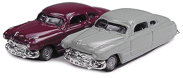 Classic Metal Works 1951 Hudson Hornet Coupe Gray/Red (2-Pack) 1:160 N Scale