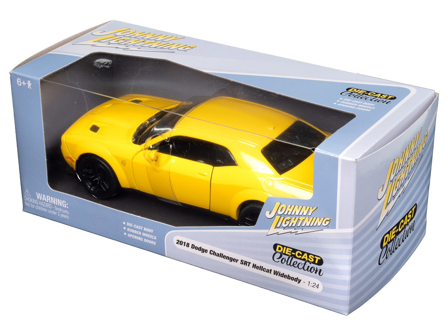 Johnny Lightning 2018 Dodge Challenger SRT Hellcat Widebody (Yellow) 1:24 Diecast