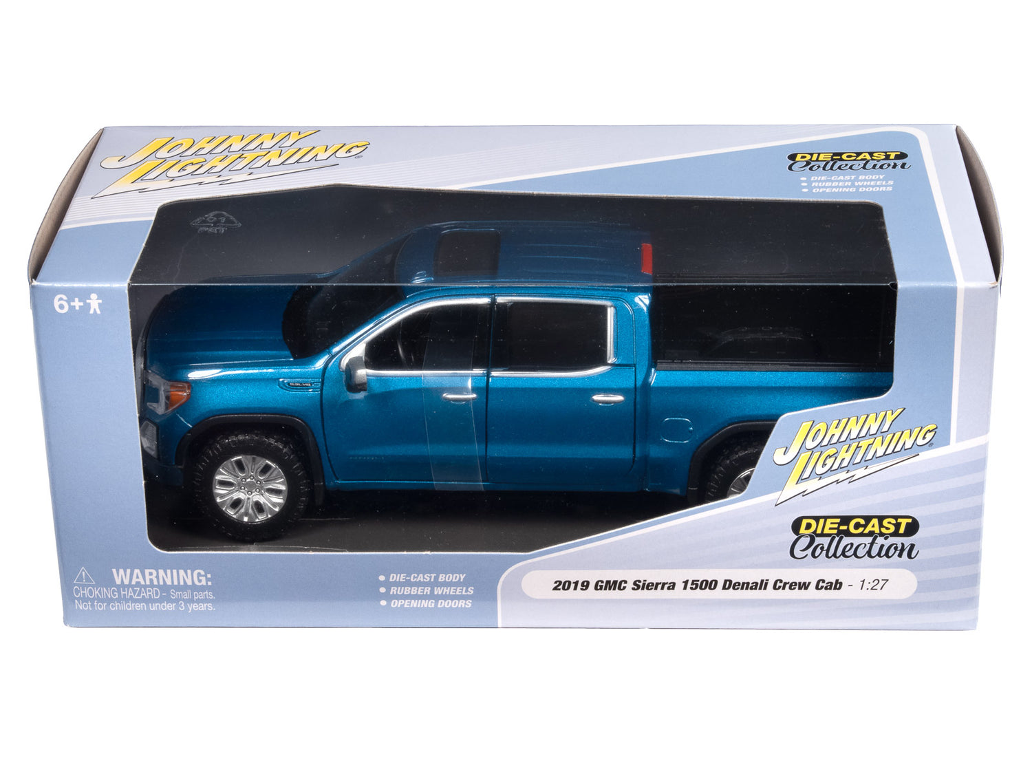 Johnny Lightning 2019 GMC Sierra 1500 Denali Crew Cab (Blue) 1:27 Diecast