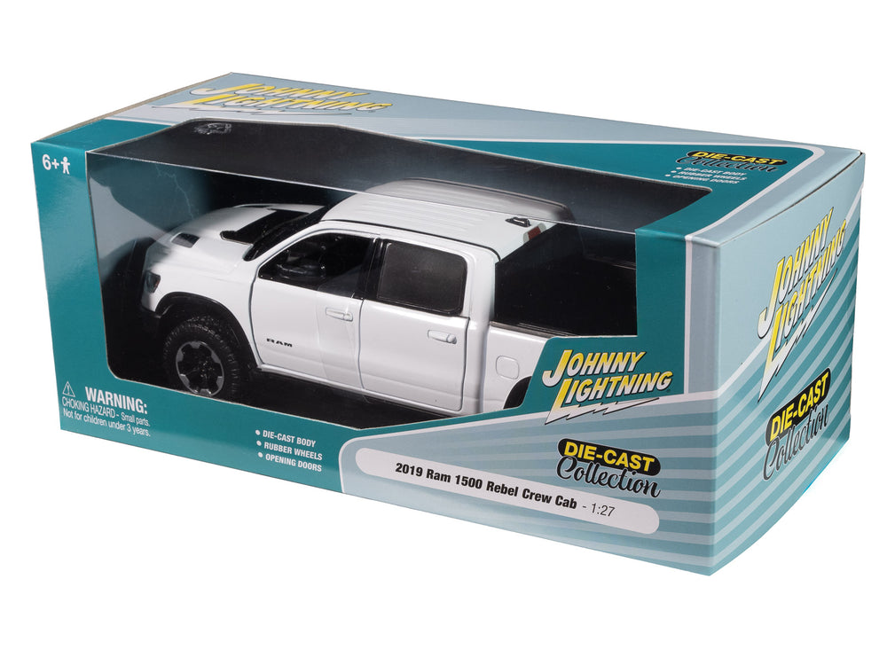 Johnny Lightning 2019 Ram 1500 Crew Cab Rebel (White) 1:27 Diecast