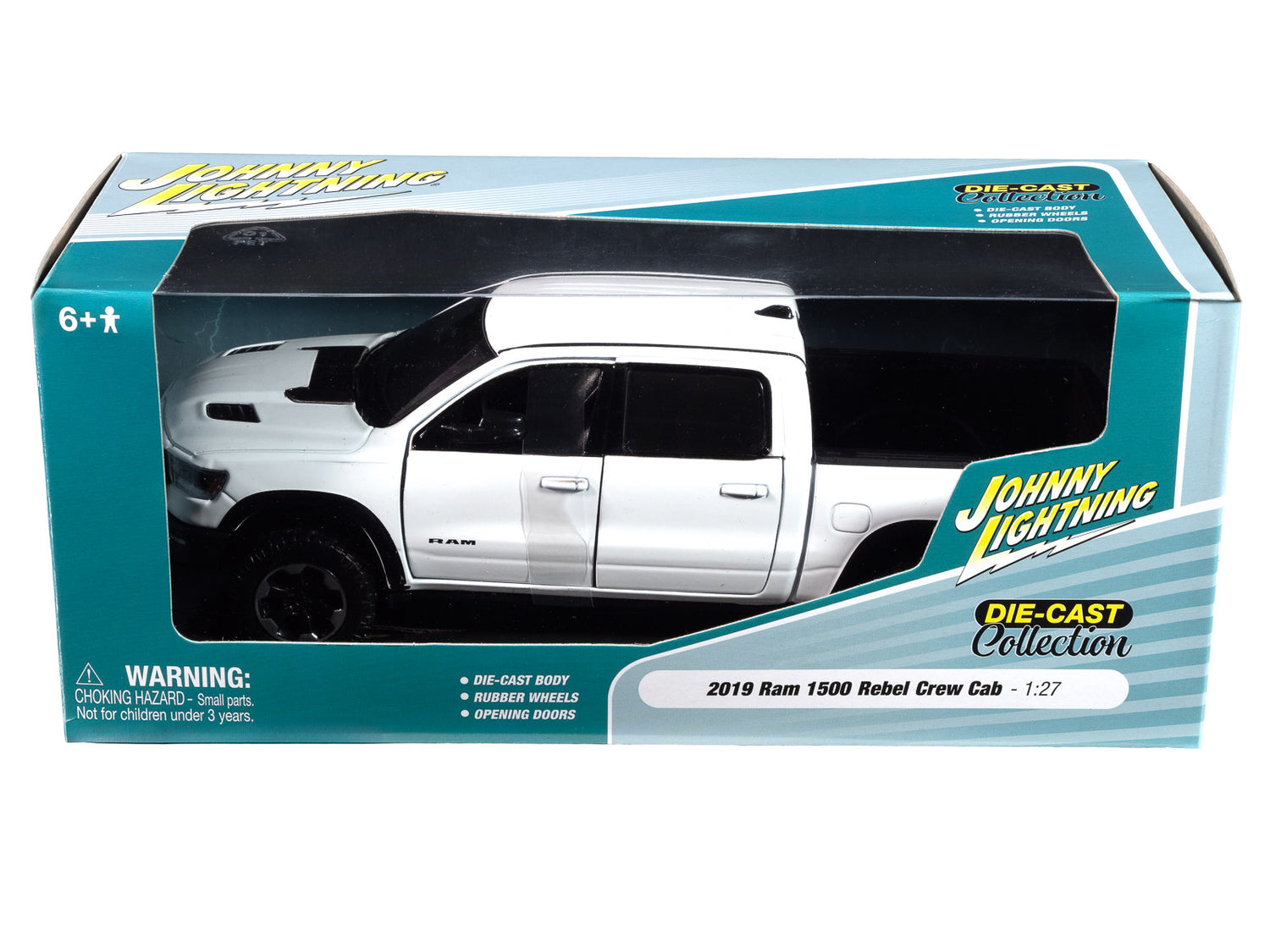 Johnny Lightning 2019 Ram 1500 Crew Cab Rebel (White) 1:27 Diecast