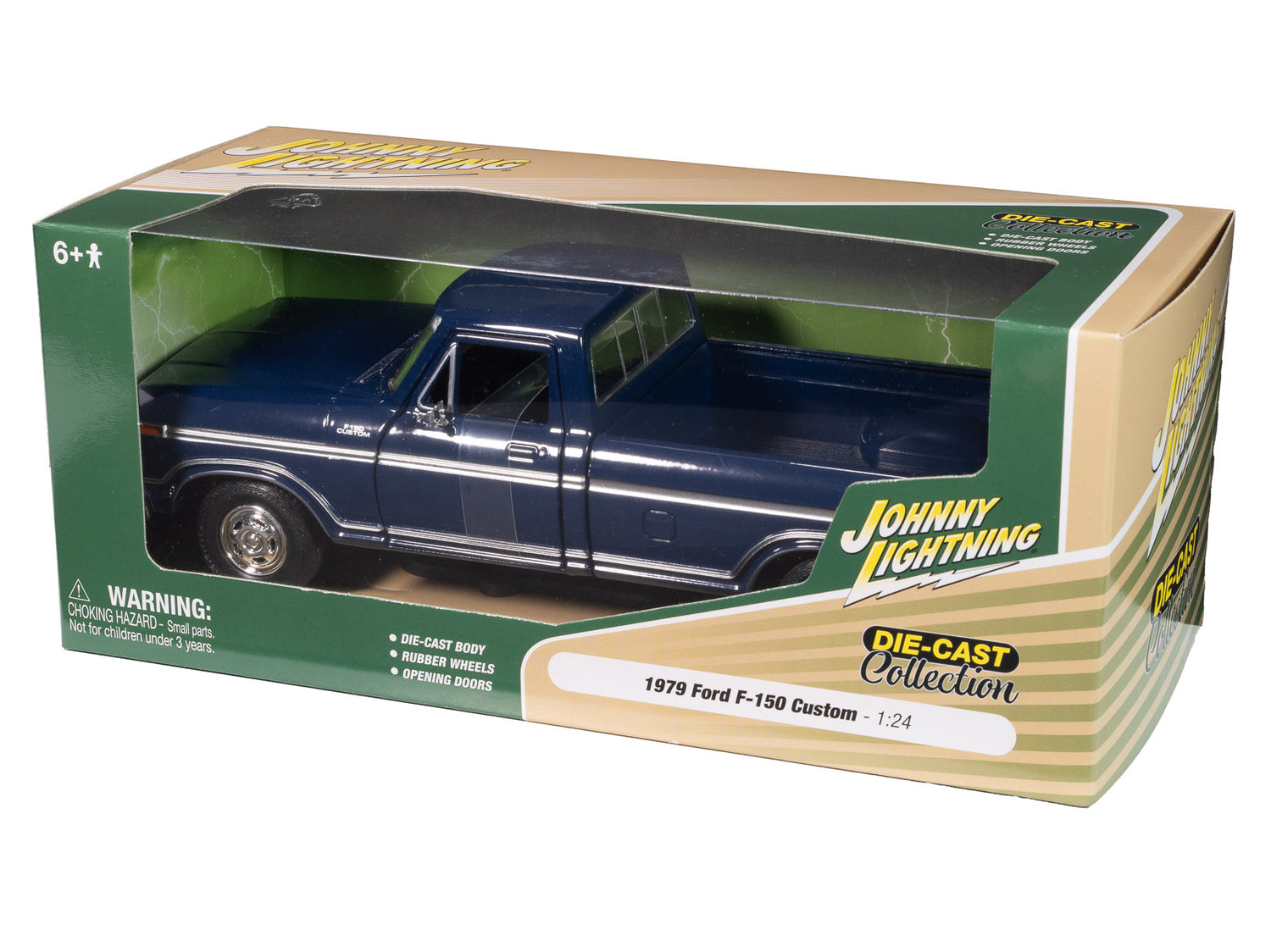 Johnny Lightning 1979 Ford F-150 Custom (Dark Blue Poly) 1:24 Diecast