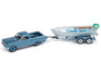 Johnny Lightning 1965 Ford Ranchero (Silver Blue) w/Vintage Fishing Boat 1:64 Scale Diecast