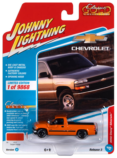 Johnny Lightning Classic Gold 2002 Chevrolet Silverado (Tangier Orange) 1:64 Scale Diecast