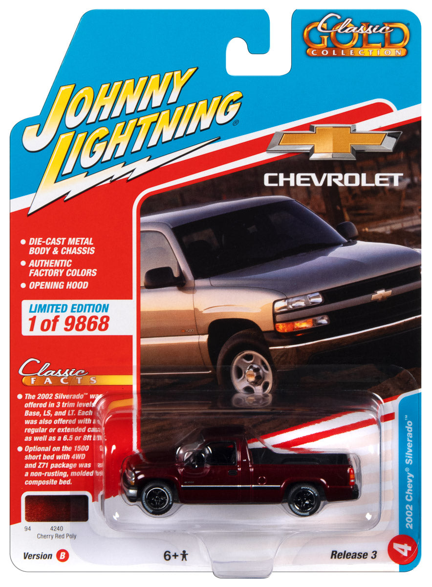 Johnny Lightning Classic Gold 2002 Chevrolet Silverado (Dark Red Metallic) 1:64 Scale Diecast