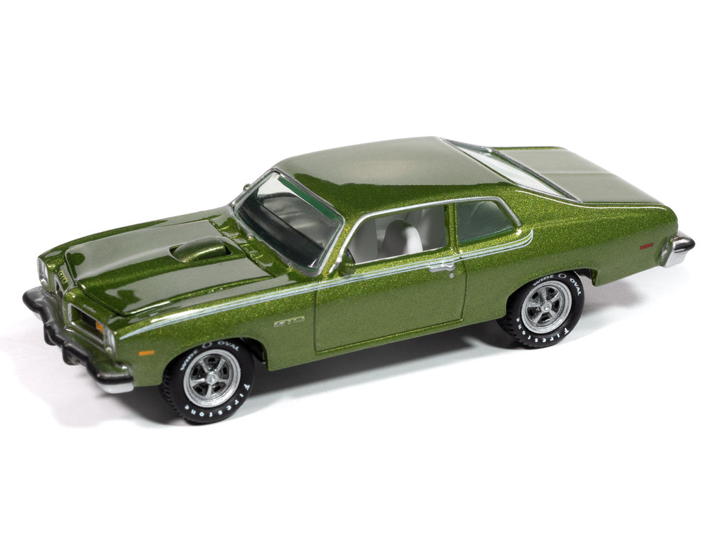 "PRE-ORDER" Johnny Lightning 1974 Pontiac GTO (Limefire Green w/Green Stripes) with Collector Tin 1:64 Diecast (DUE JANUARY 2025)