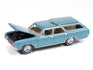 "PRE-ORDER" Johnny Lightning 1964 Olds Vista Cruiser (Pacific Mist Poly) with Collector Tin 1:64 Diecast (DUE APRIL 2025)