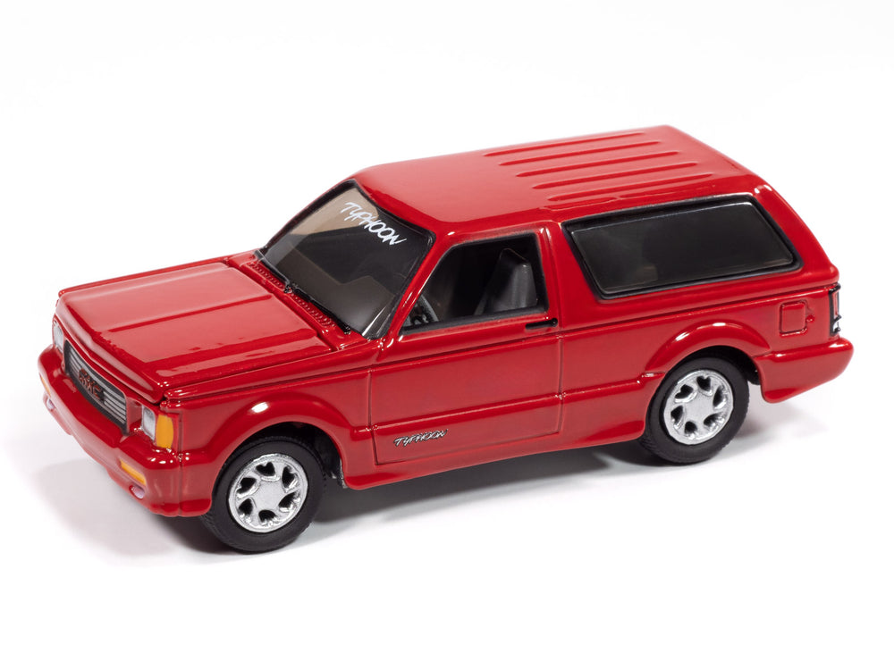 "PRE-ORDER" Johnny Lightning 1992 GMC Typhoon (Solid Red) with Collector Tin 1:64 Diecast (DUE APRIL 2025)