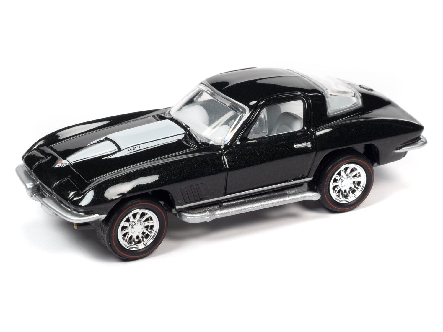 Johnny Lightning Muscle Cars 1967 Chevrolet Corvette (Goodward Green Poly w/White Stinger Hood Stripe) 1:64 Scale Diecast