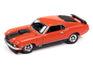 Johnny Lightning Muscle Cars 1970 Ford Mustang Mach 1 (Calypso Coral w/Black 428 Hood Stripe) 1:64 Scale Diecast