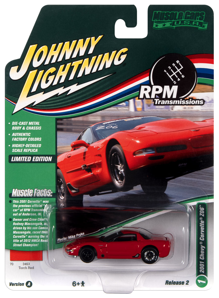 Johnny Lightning Muscle Car 2001 Chevrolet Corvette Z06 (Torch Red) 1:64 Diecast