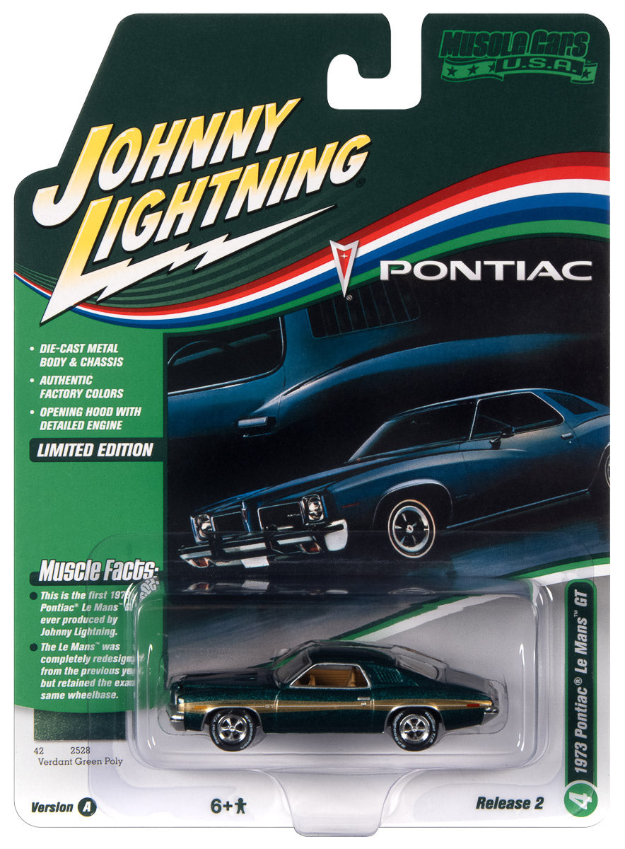 Johnny Lightning Muscle Car 1973 Pontiac Lemans GT (Verdant Green Poly) 1:64 Diecast