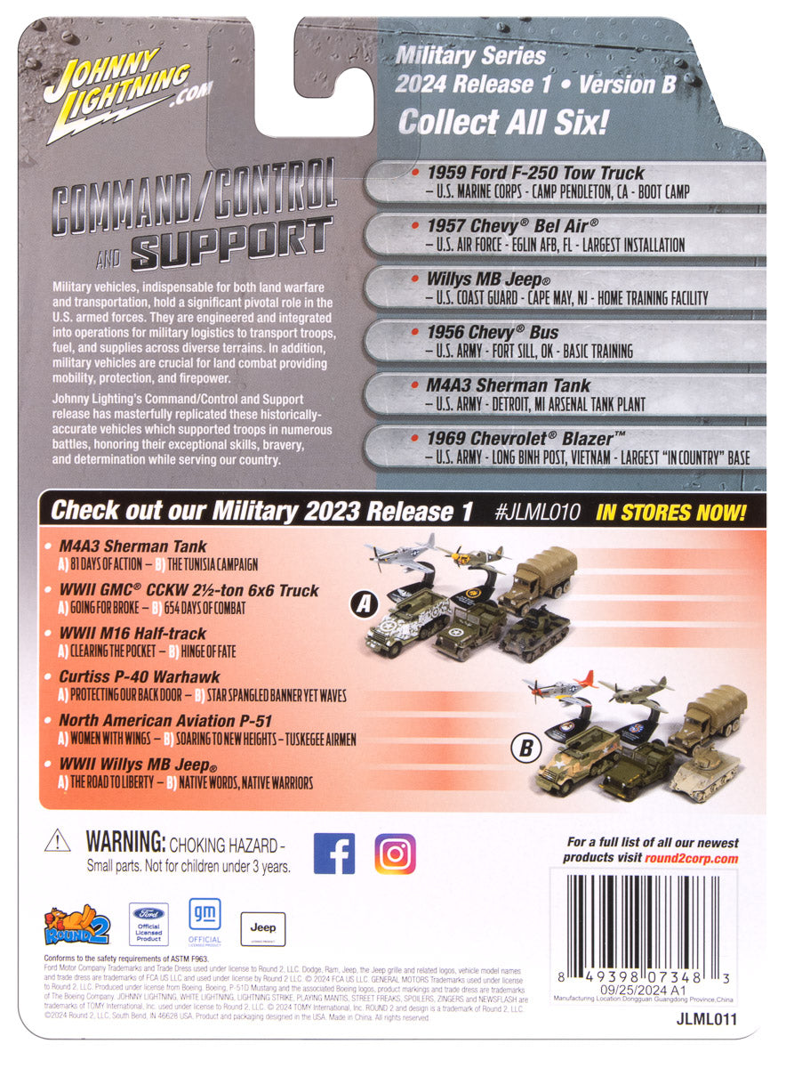 "PRE-ORDER" Johnny Lightning Military 2024 Release 2 Set B (6-Piece Sealed Case) Diecast (DUE JANUARY 2025)