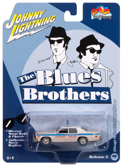 Johnny Lightning Blues Brothers 1975 Dodge Monaco Chicago Police (Dirty Version) 1:64 Scale Diecast