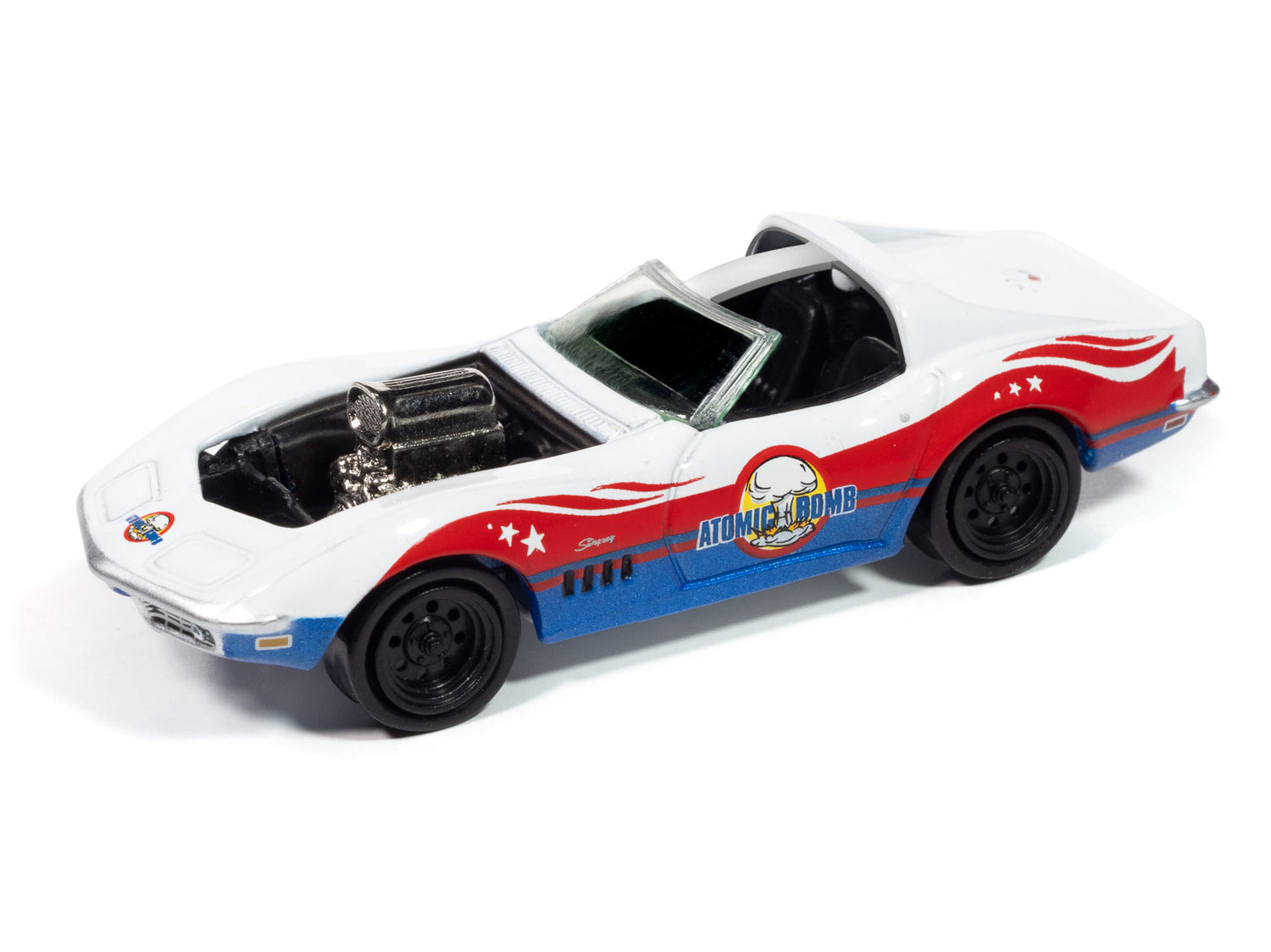 "PRE-ORDER" Johnny Lightning "Stuntman Mike's Ride Along Racing  1969 Chevy Corvette "Atomic Bomb" 1:64 Scale Diecast (DUE APRIL 2025)