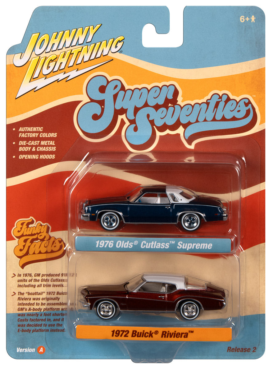 Johnny Lightning 2023 Release 2 Super 70's Version A (2-Pack) 1:64 Scale Diecast