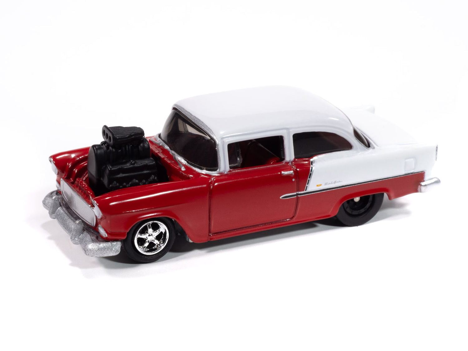 "PRE-ORDER" Johnny Lightning Hobby Exclusive 1955 Chevrolet Bel Air (Red/White) 1:64 Scale Diecast (Due April 2025)