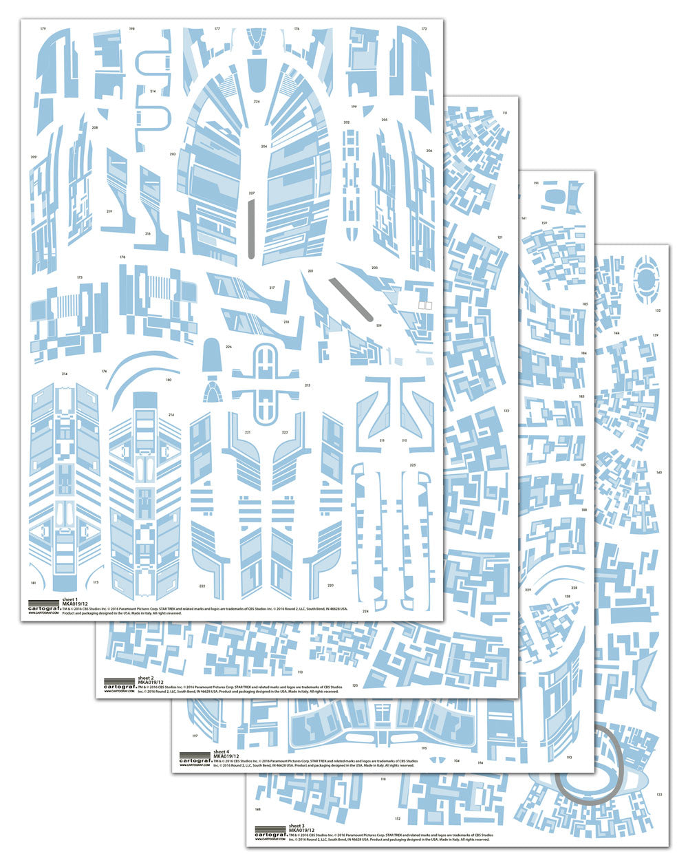 Star Trek: U.S.S. Enterprise NCC-1701-D Aztec Decal Set 1:1400 Scale