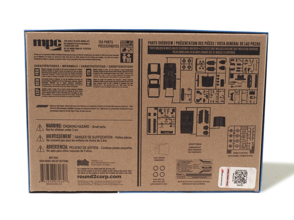 "PRE-ORDER" MPC 1988 Dodge Shelby Daytona 1:25 Scale Model Kit (DUE LATE OCTOBER 2024)