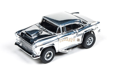 Auto World Xtraction R12 1955 Chevy Bel Air Chrome HO Scale Slot Car