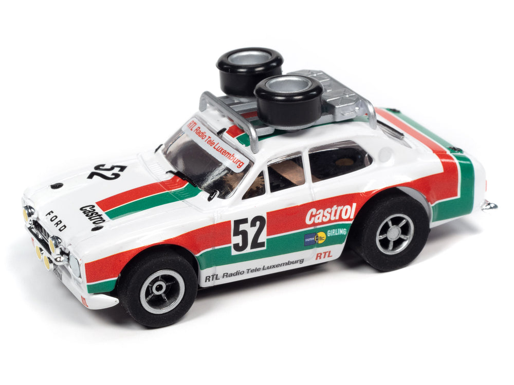 Auto World Xtraction 1975 Ford Rally Escort (red,green,white) HO Scale Slot Car