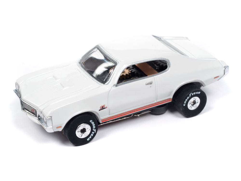 Auto World Thunderjet 1970 Buick GS - Glacier White HO Scale Slot Car